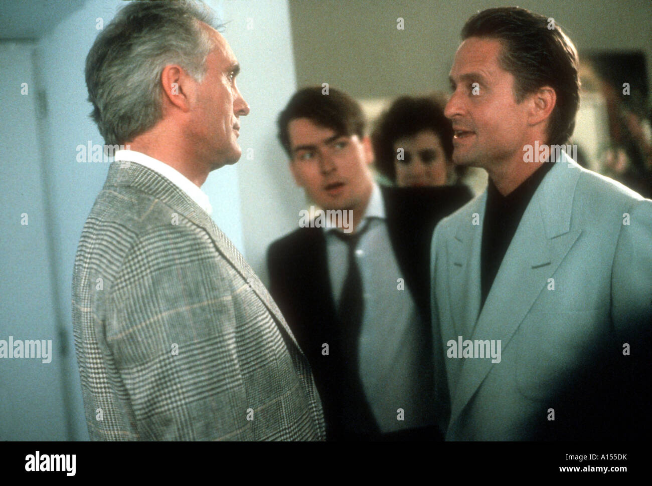 Wall Street Year 1987 Director Oliver Stone Michael Douglas Charlie Sheen Terence Stamp Stock Photo