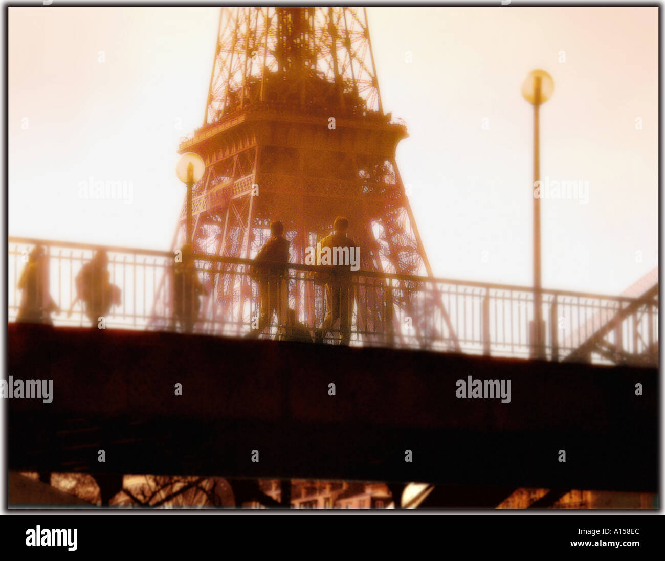 Eiffel Tower and Passerelle Debilly Paris France D Hughes Stock Photo