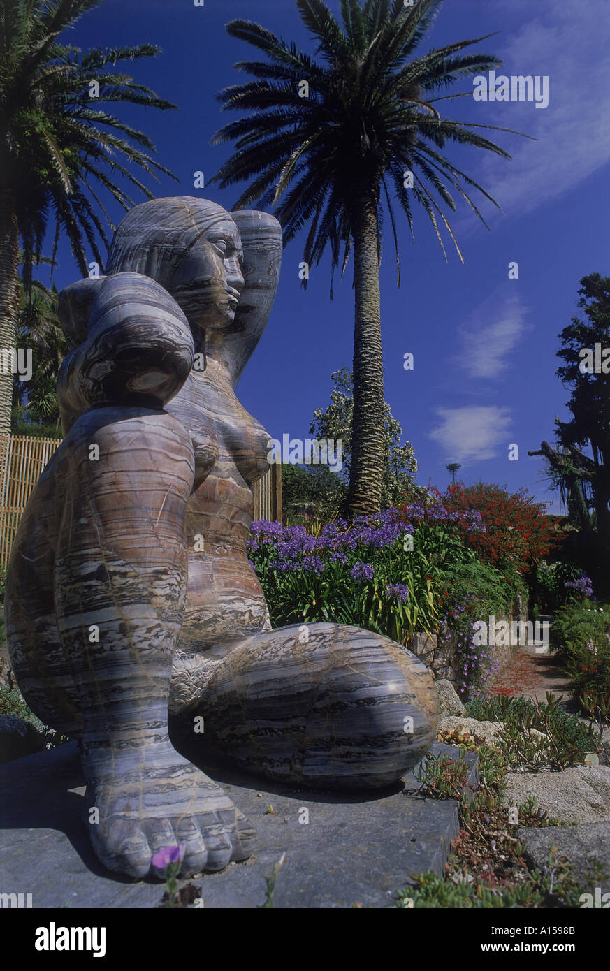 Gaia statue by David Wynne Tresco Gardens Scilly Isles A Woolfitt Stock
