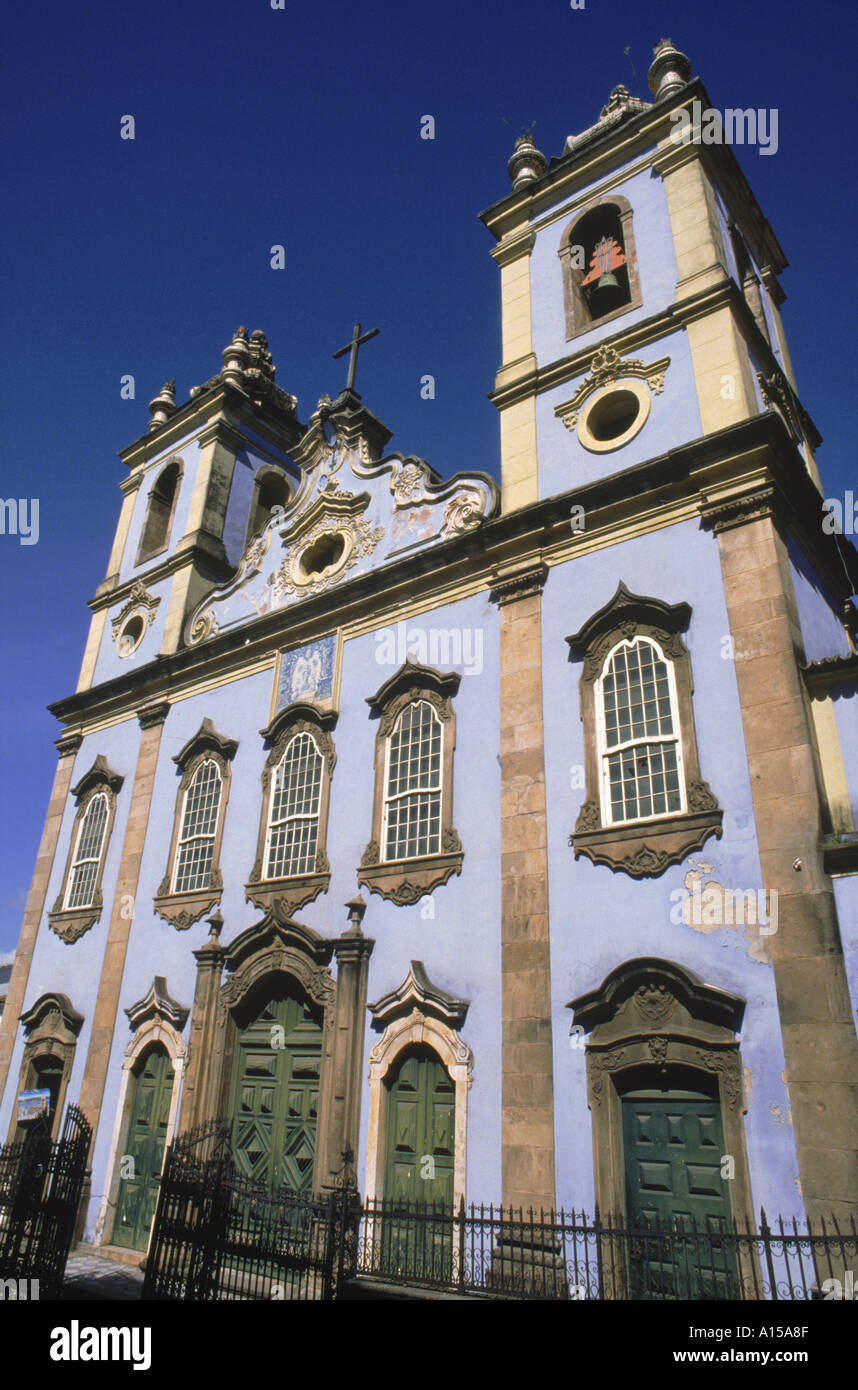 Facade of a church in Bahia Brazil South America K Gillham Stock Photo