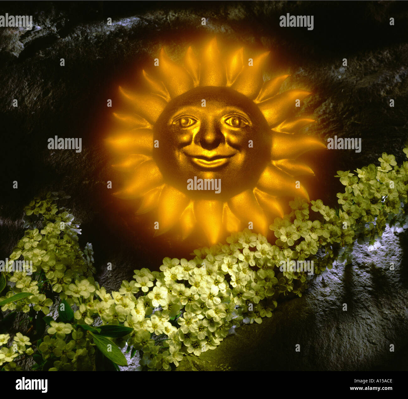 Glowing sun symbol Stock Photo