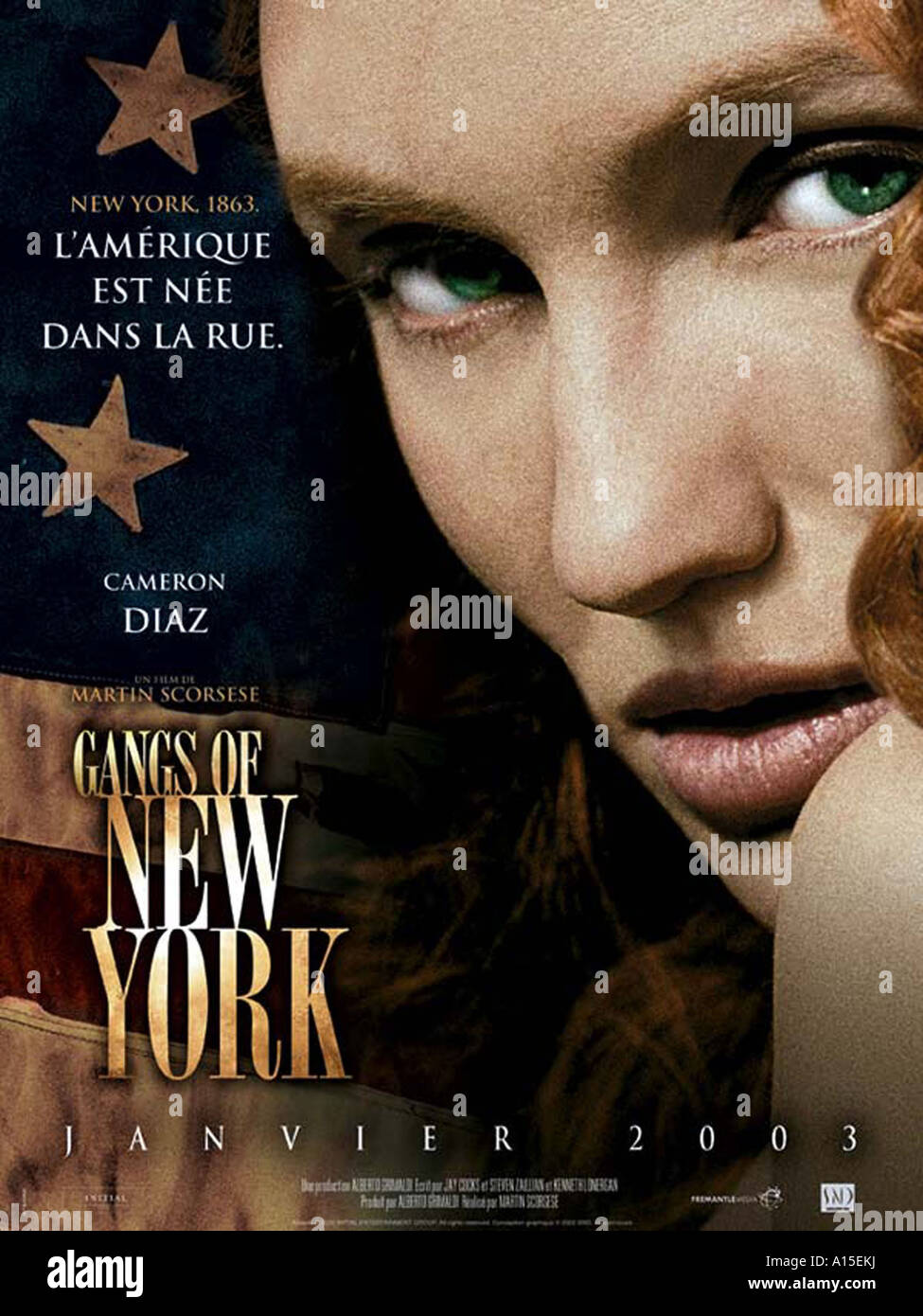 Gangs of New York Year 2002 Director Martin Scorsese Movie poster Stock