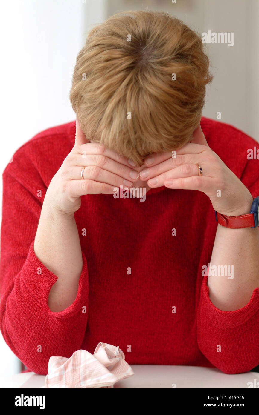 woman weeps Stock Photo