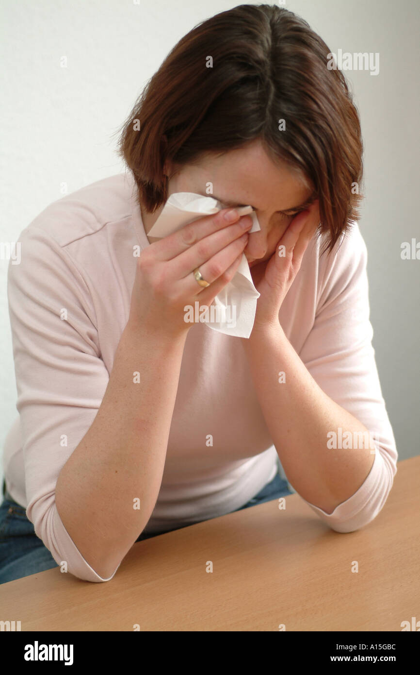 woman weeps Stock Photo