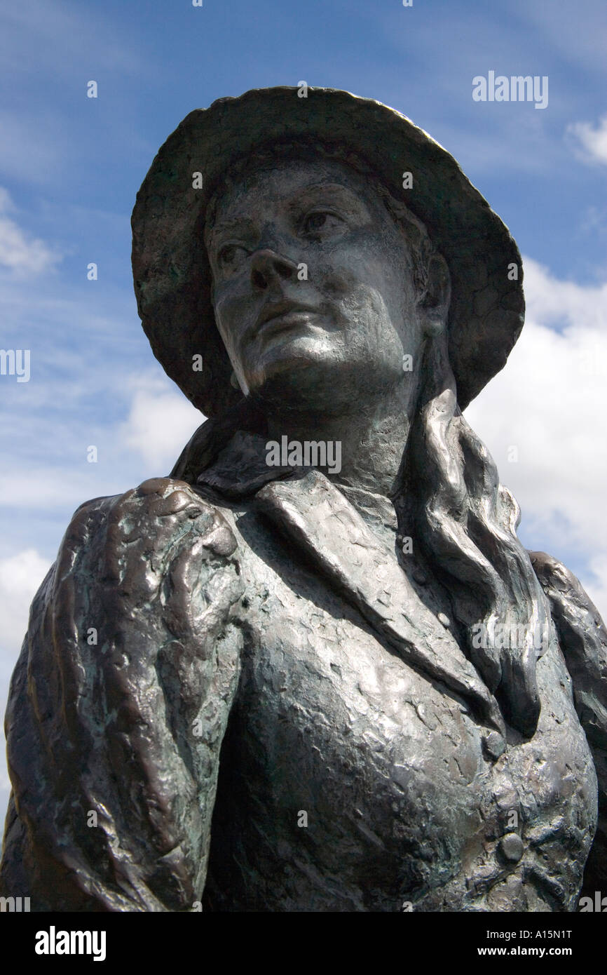 statues remembering the irish emigration in Cobh county cork Stock