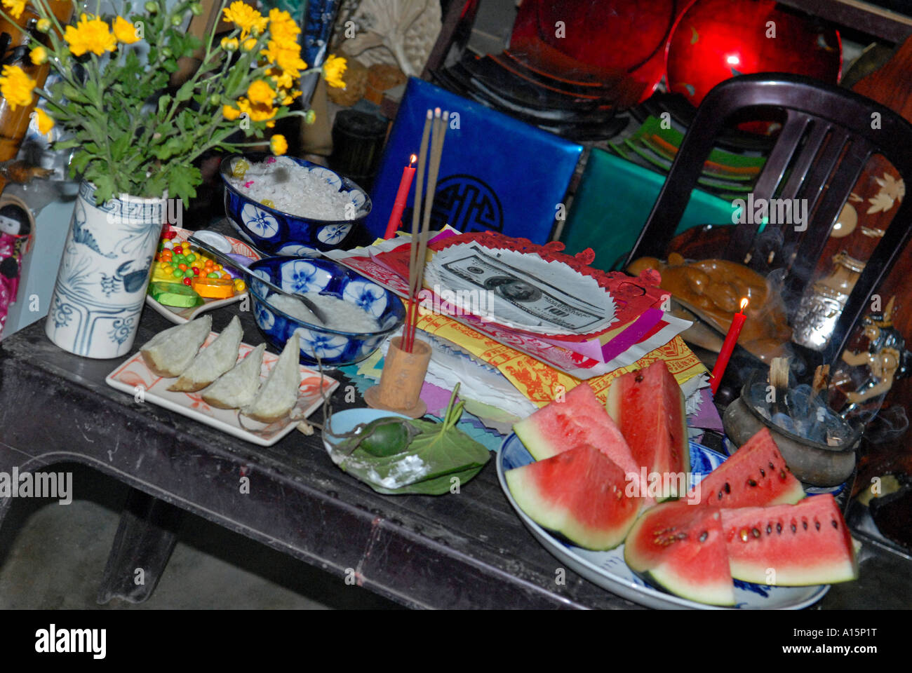 Full moon festival offerings in shop of Hoi An Vietnam Stock Photo Alamy
