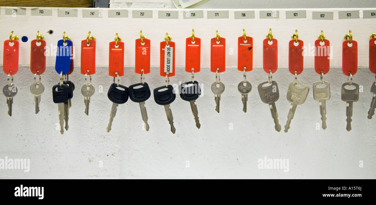 Romulus Michigan Keys in a trucking company dispatch office Stock Photo