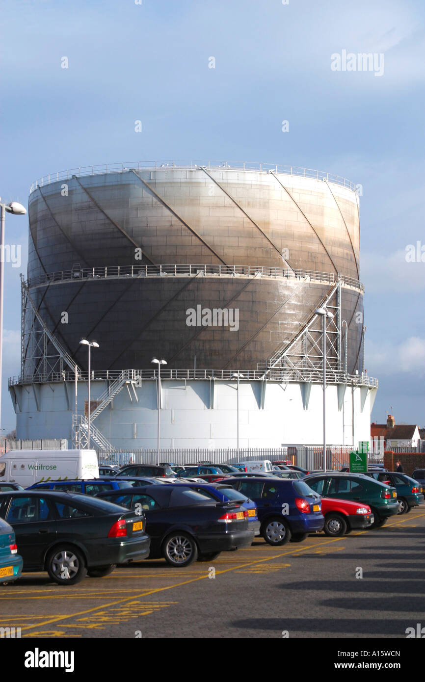 Gas Holder Building Expanding storage tank for gas situated in Worthing
