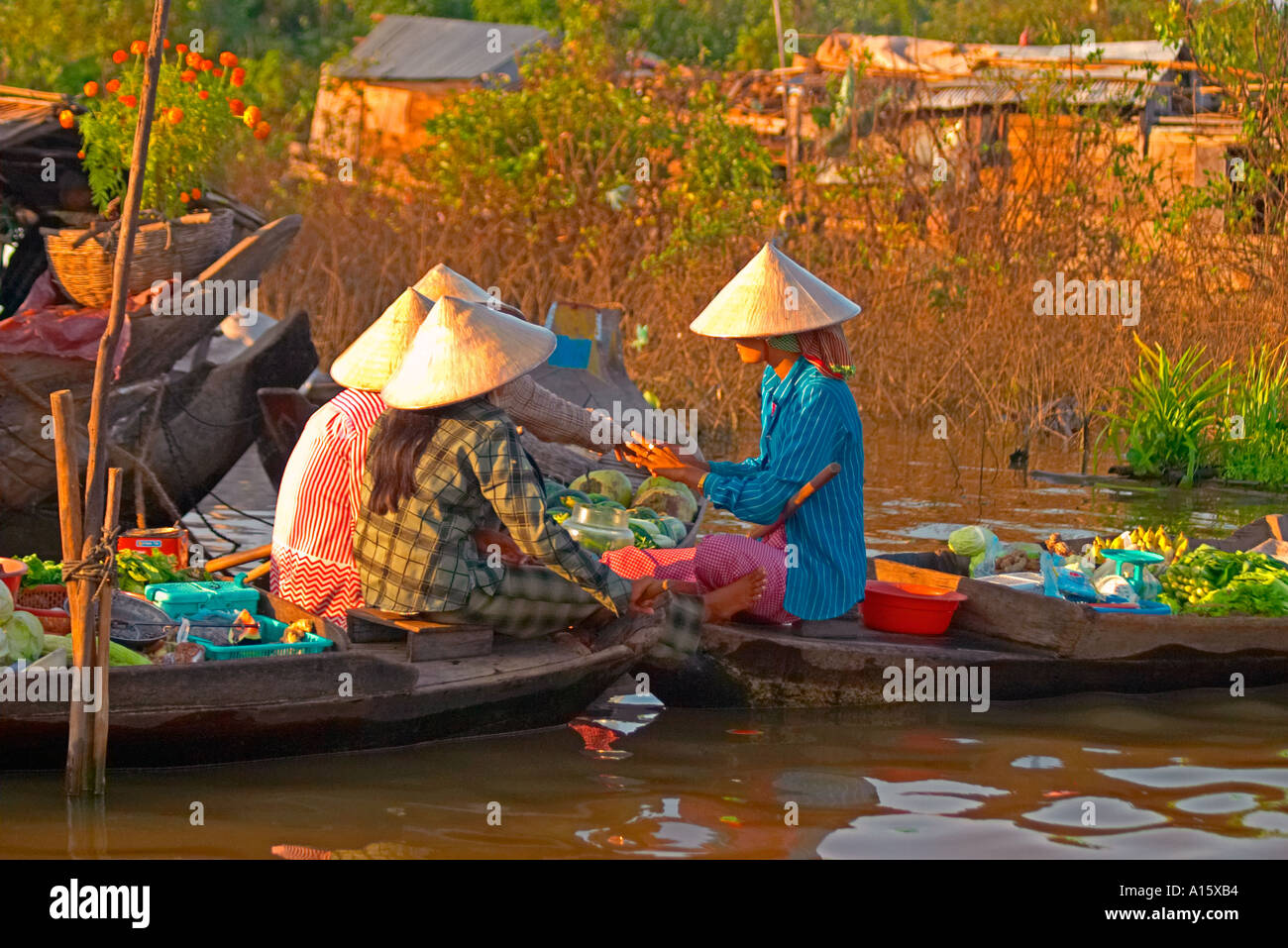 Vietnamese market on Tonle Sap Lake Angkor Cambodia Stock Photo