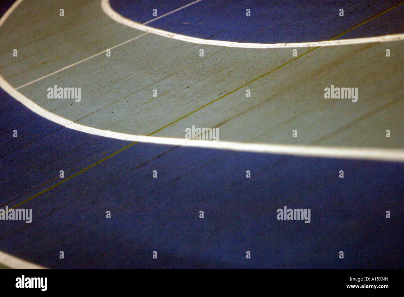 lanes on a indoor running track Stock Photo Alamy