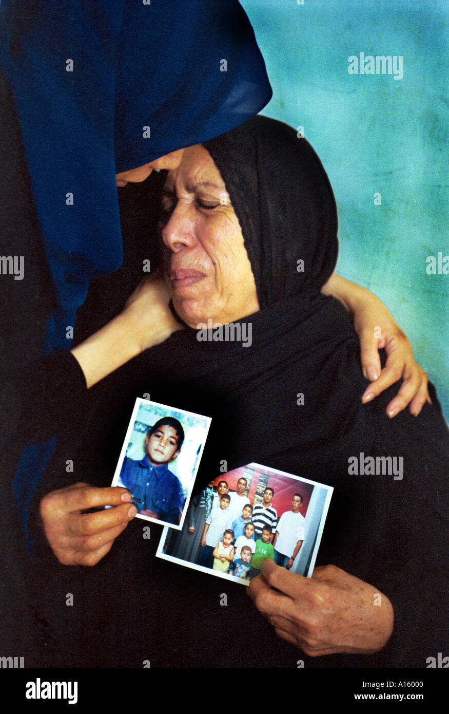 The grandmother of 12-year-old Rami Aldura who was shown cowering behind  his father Jamal as a fusillade of gunfire killed him Stock Photo - Alamy