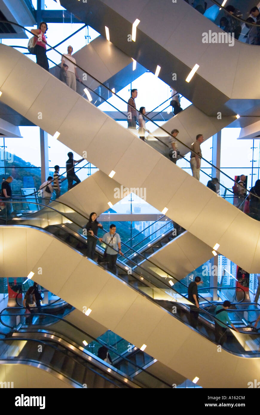 Escalator at a popular shopping mall in Hong Kong Stock Photo - Alamy