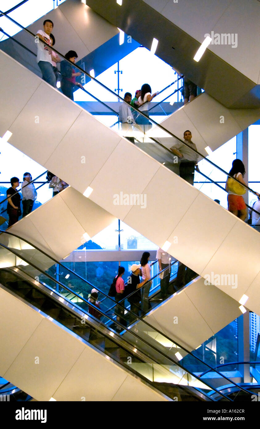 Escalator at a popular shopping mall in Hong Kong Stock Photo - Alamy