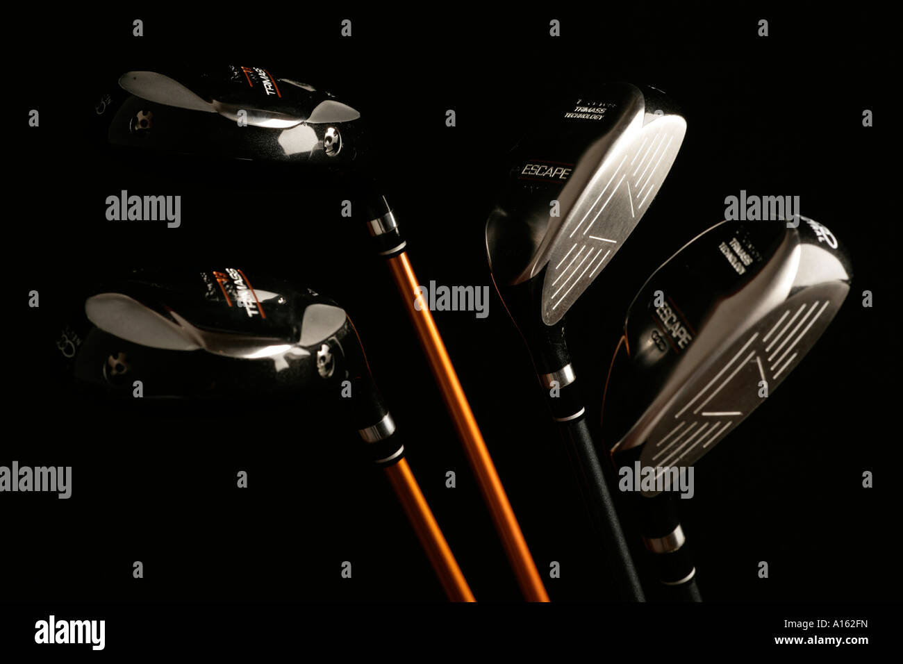 set of golf woods Stock Photo Alamy