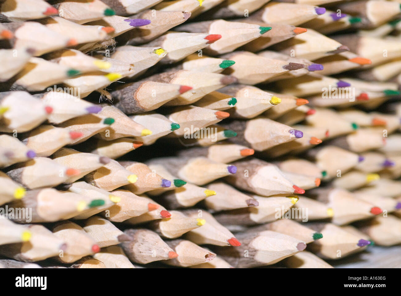 natural wooden pencils Stock Photo