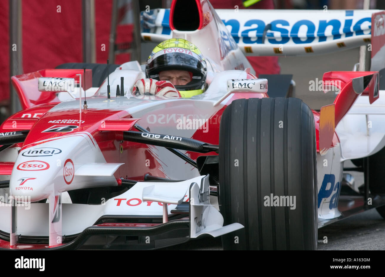 Formula 1 driver Ralf Schumacher GER in his Toyota racing car at the