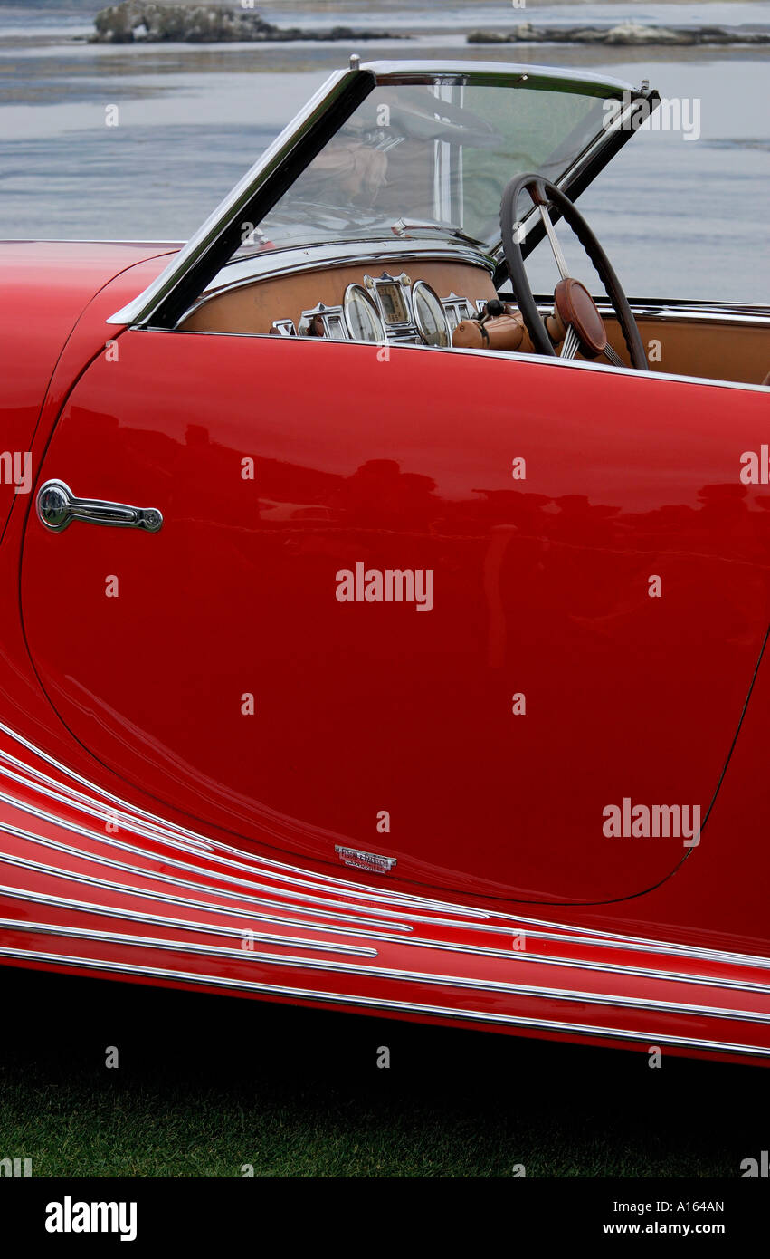 'Delahaye ^135 M ^Figoni and Falaschi cabriolet, ^1947, windshield' Stock Photo