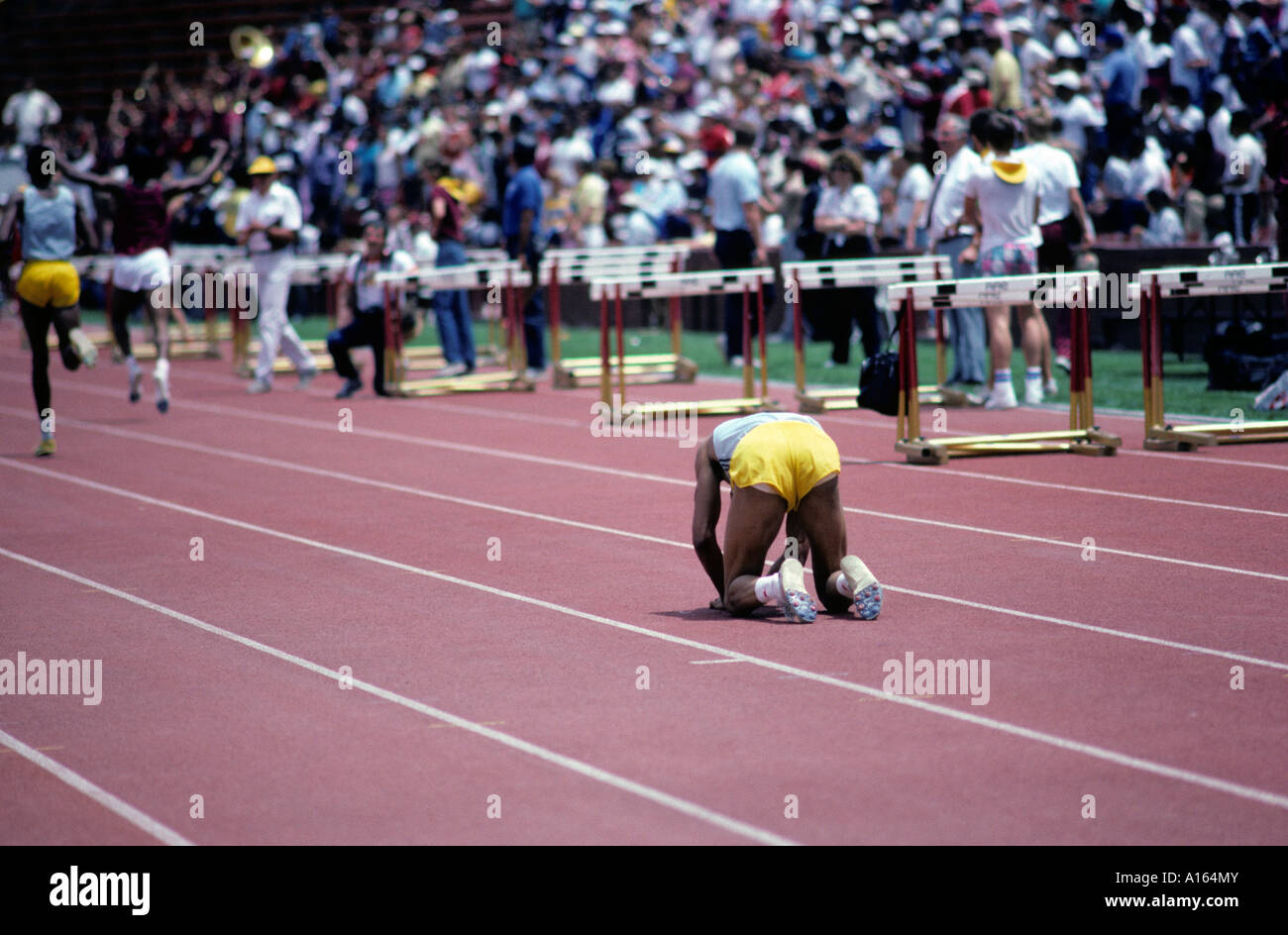 Digital stock image of male athlete competing in track meet Stock Photo ...