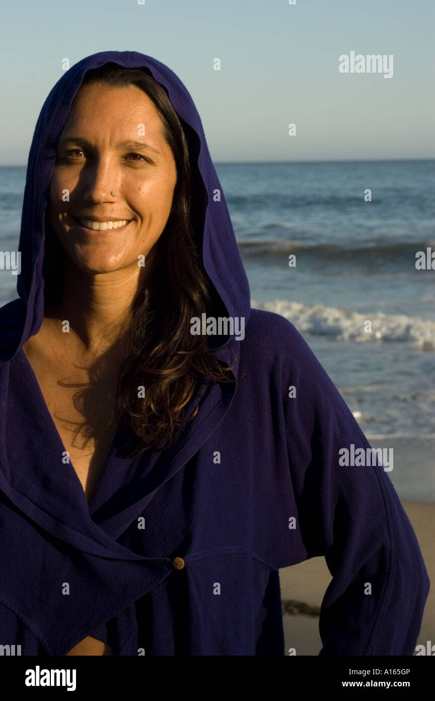 Young woman portrait at the seaside Stock Photo