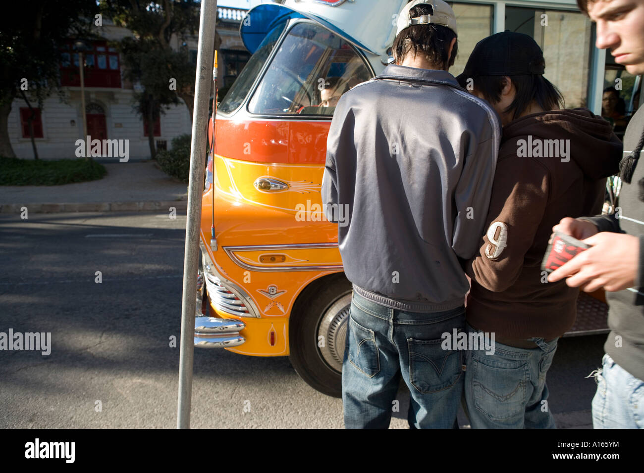 busstop rabat malta Stock Photo