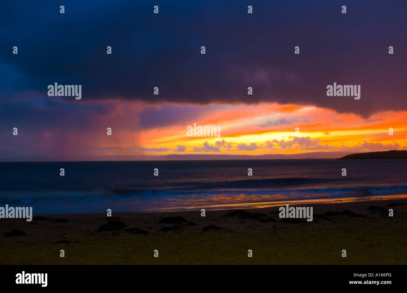 Abstract Beach at sunset Stock Photo