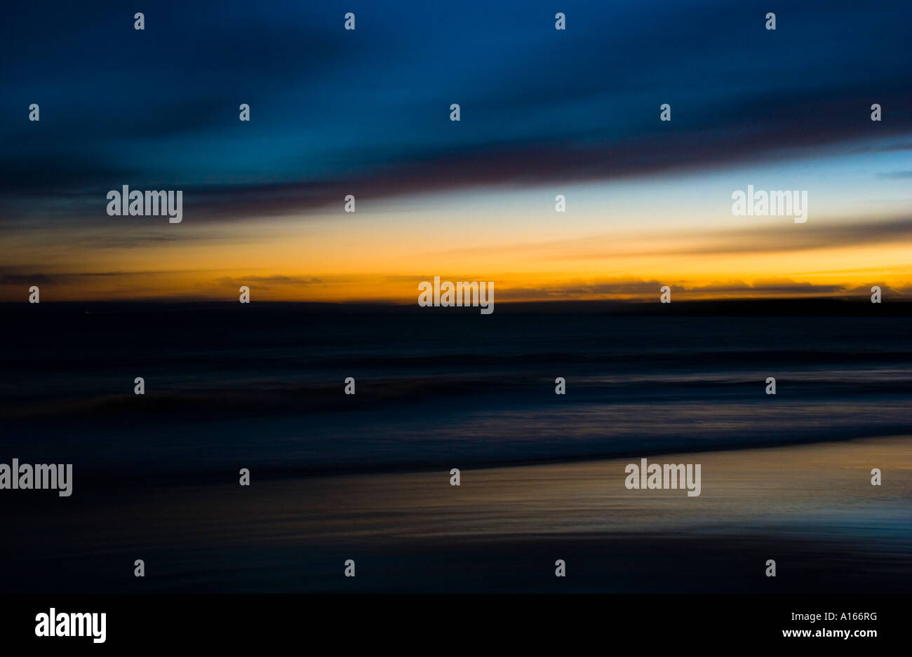 Abstract Beach at sunset Stock Photo