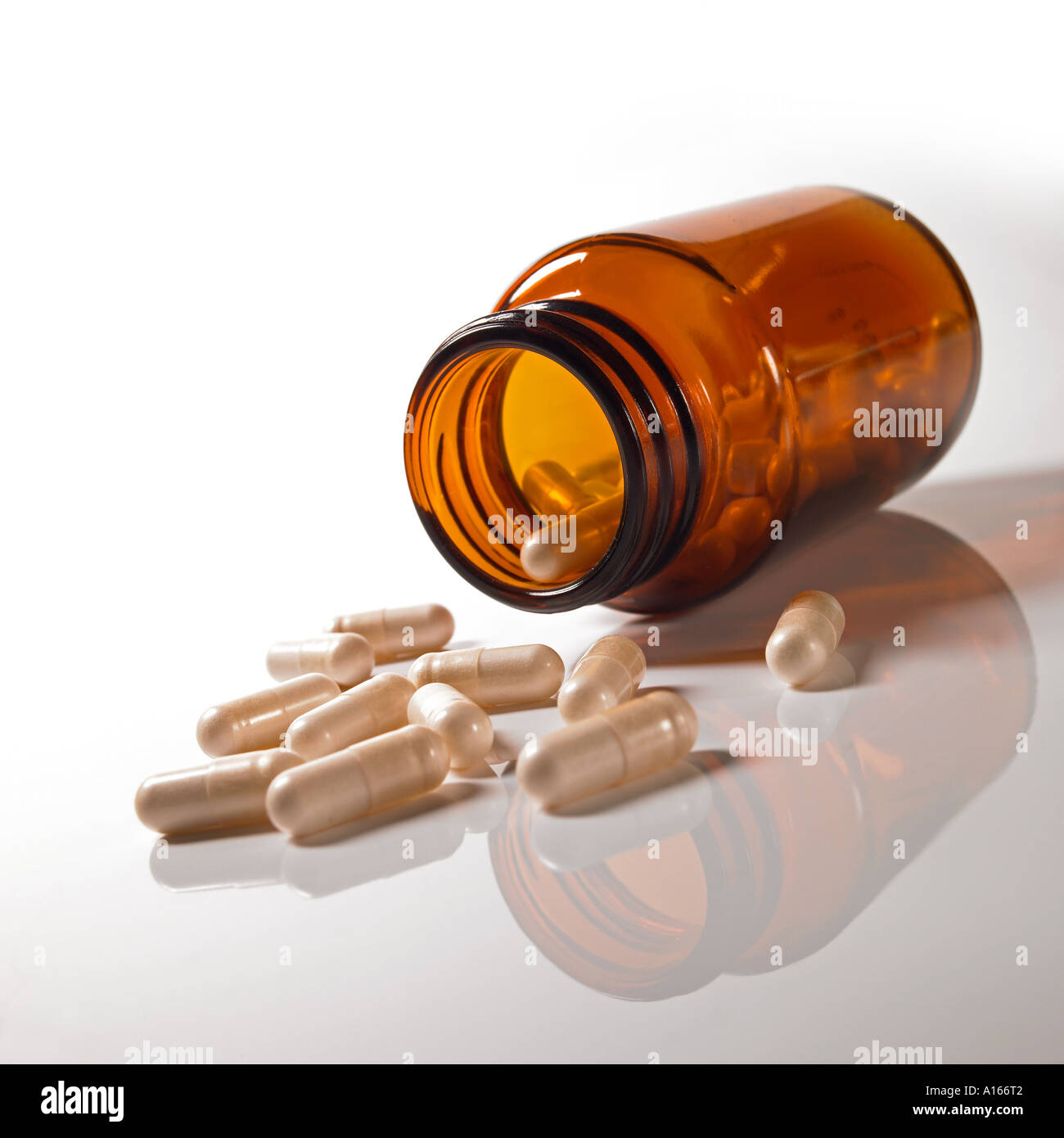 Spilled pills. Stock Photo