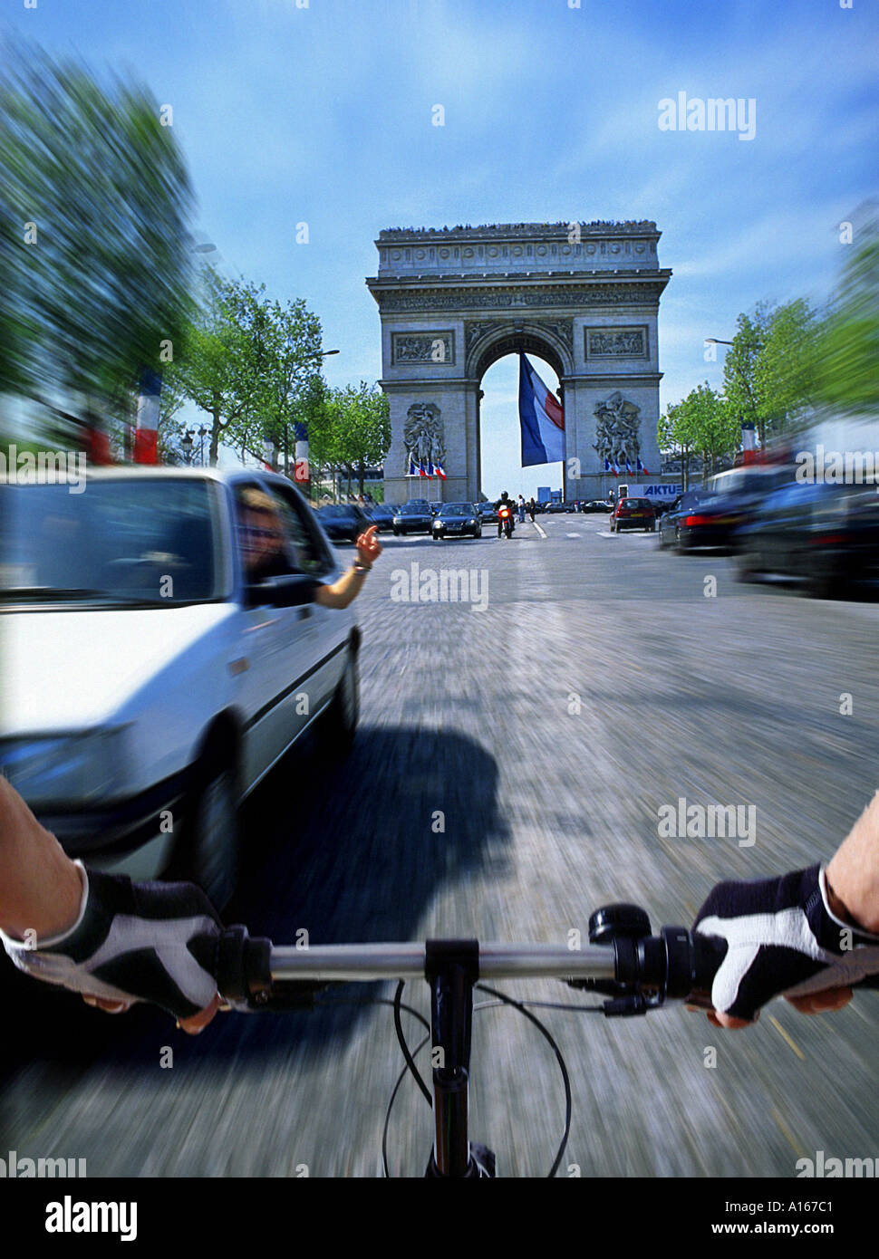 Biking Paris France Stock Photo Alamy