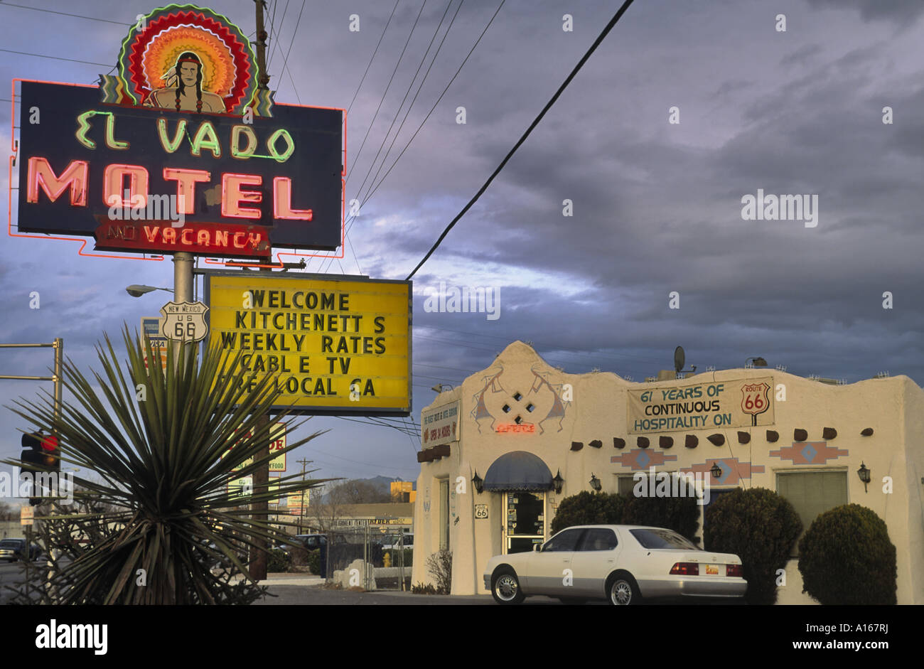 El Vado Motel, neon sign on Route 66, Central Avenue, Albuquerque, New