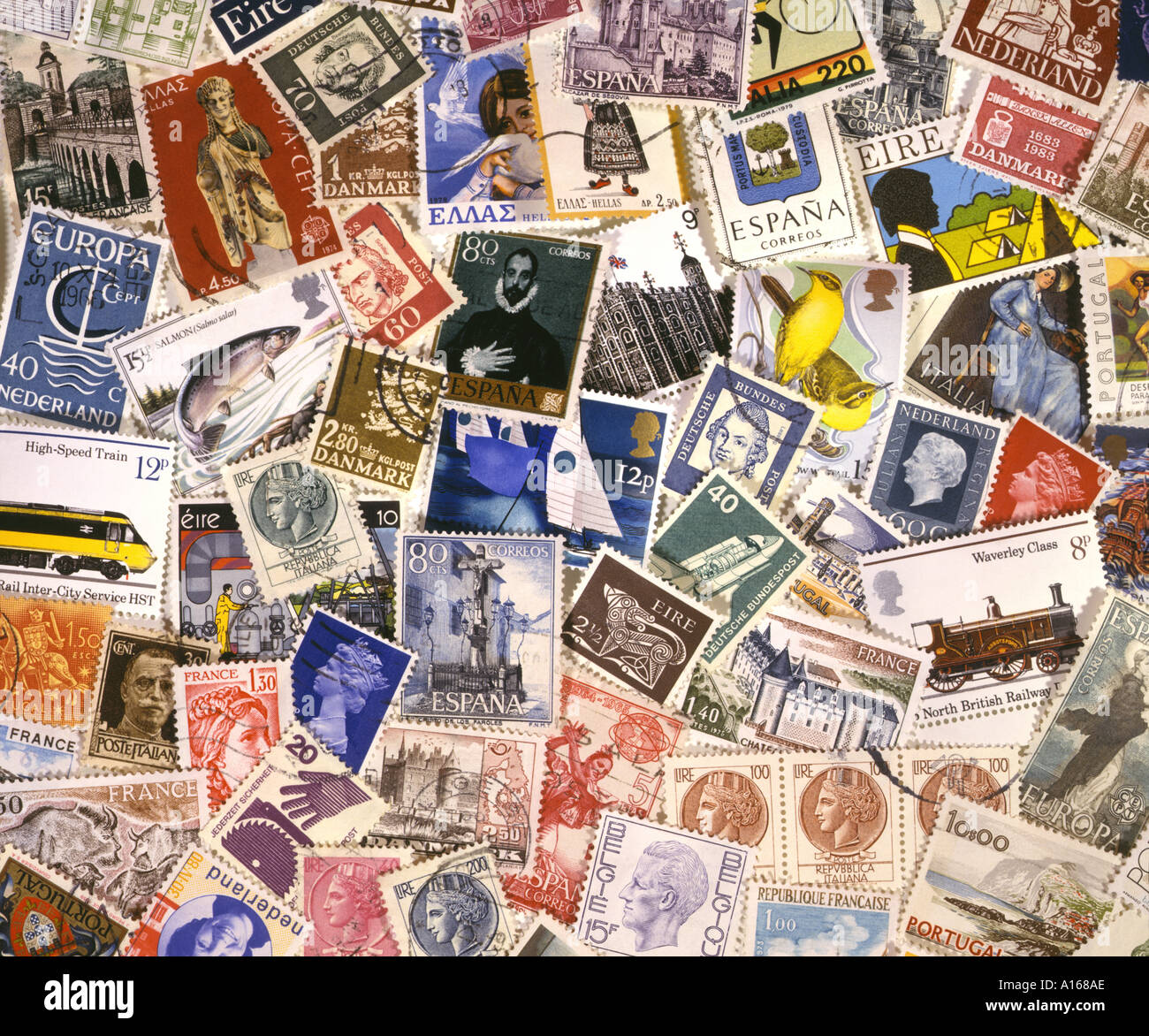 Postage stamps of the world Stock Photo