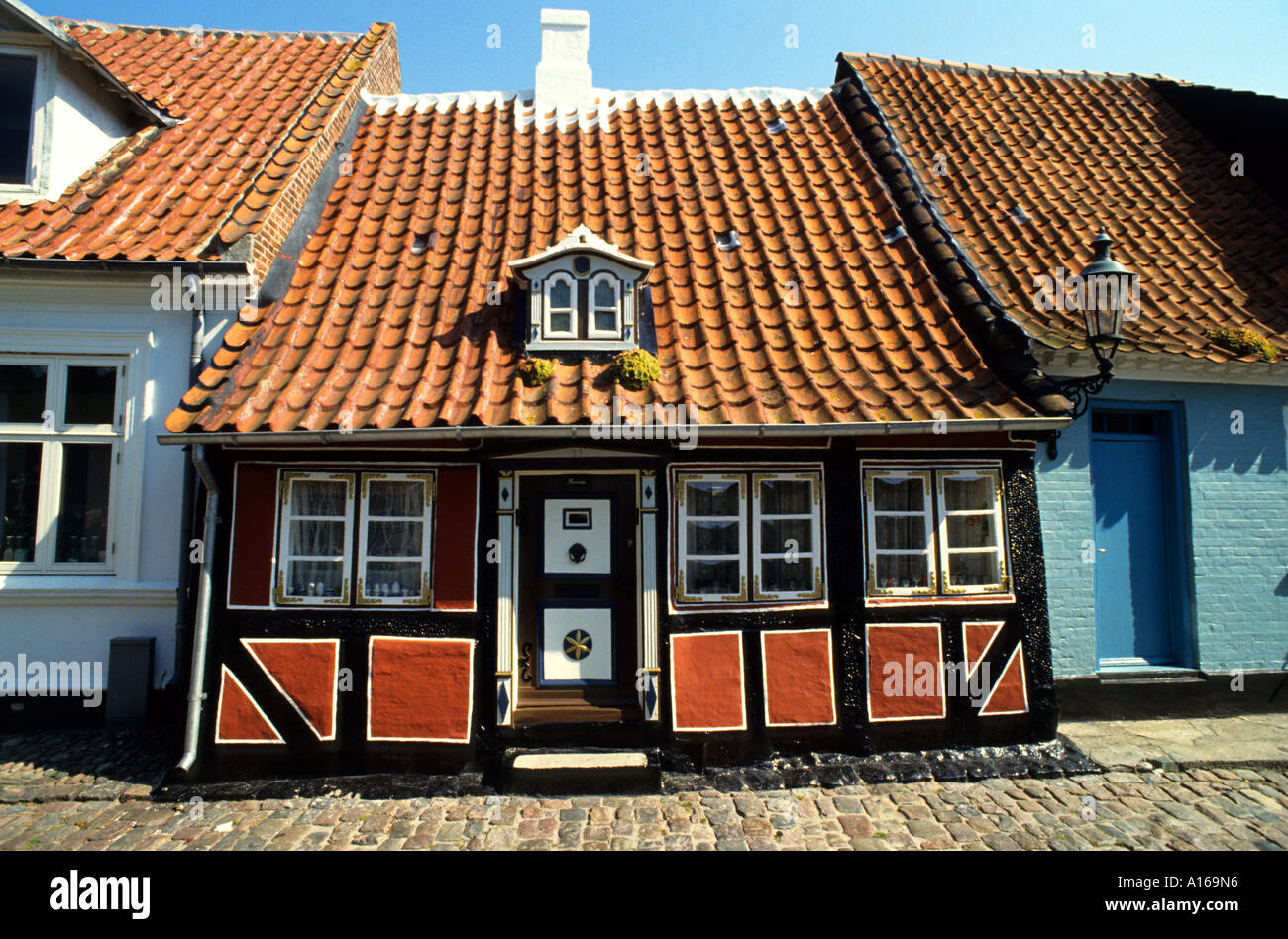 17 18th century houses Aeroskobing Aero Denmark Stock Photo Alamy