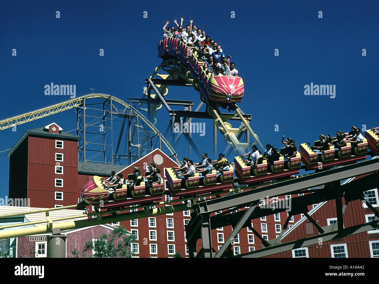 Composite view of Roller Coaster at the Nevada California border along