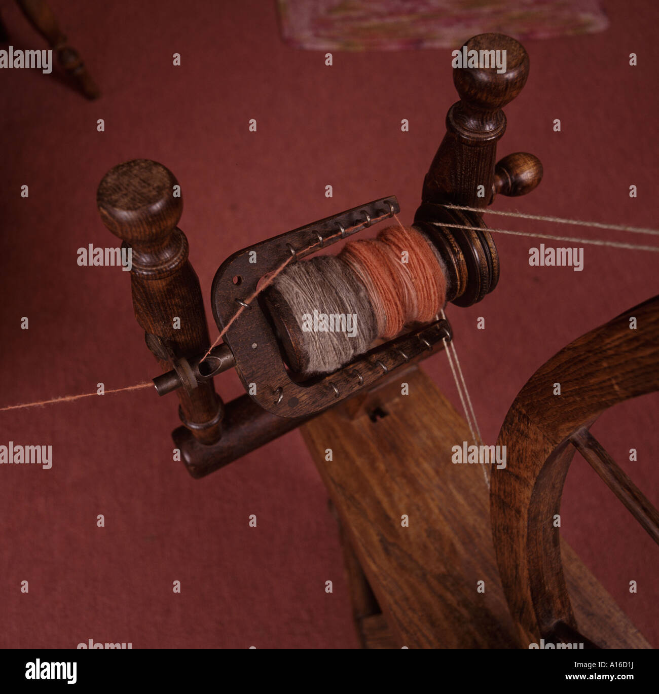 A bobbin part of a traditional spinning wheel Stock Photo Alamy