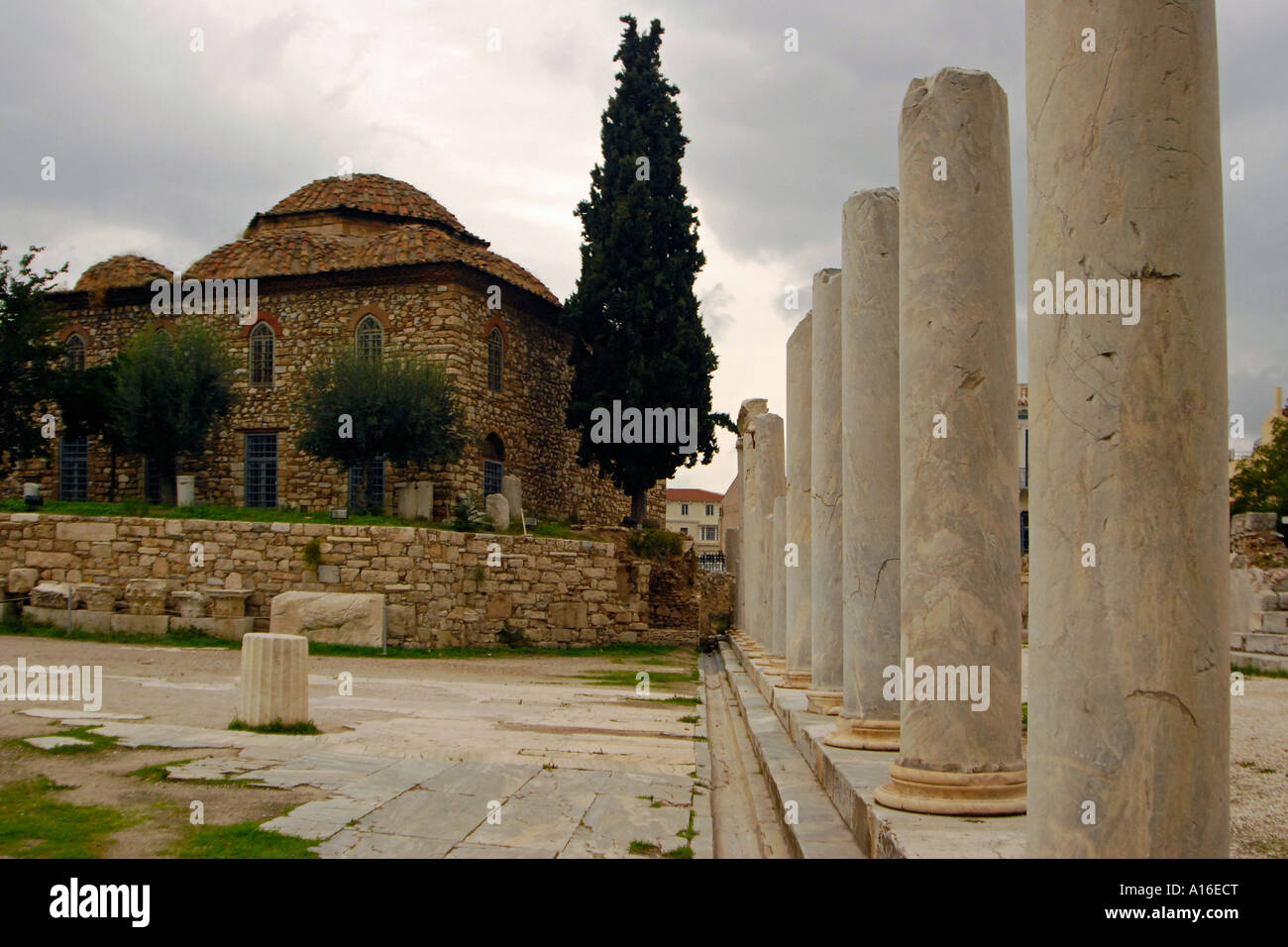 Bath house of the four winds and mosque, Athens Stock Photo - Alamy