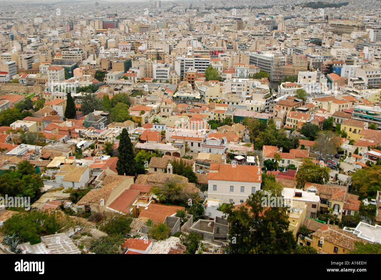 Athens rooftops, seen from Acropolis Stock Photo Alamy