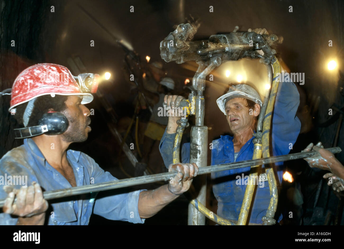 miners Papua New Guinea Stock Photo