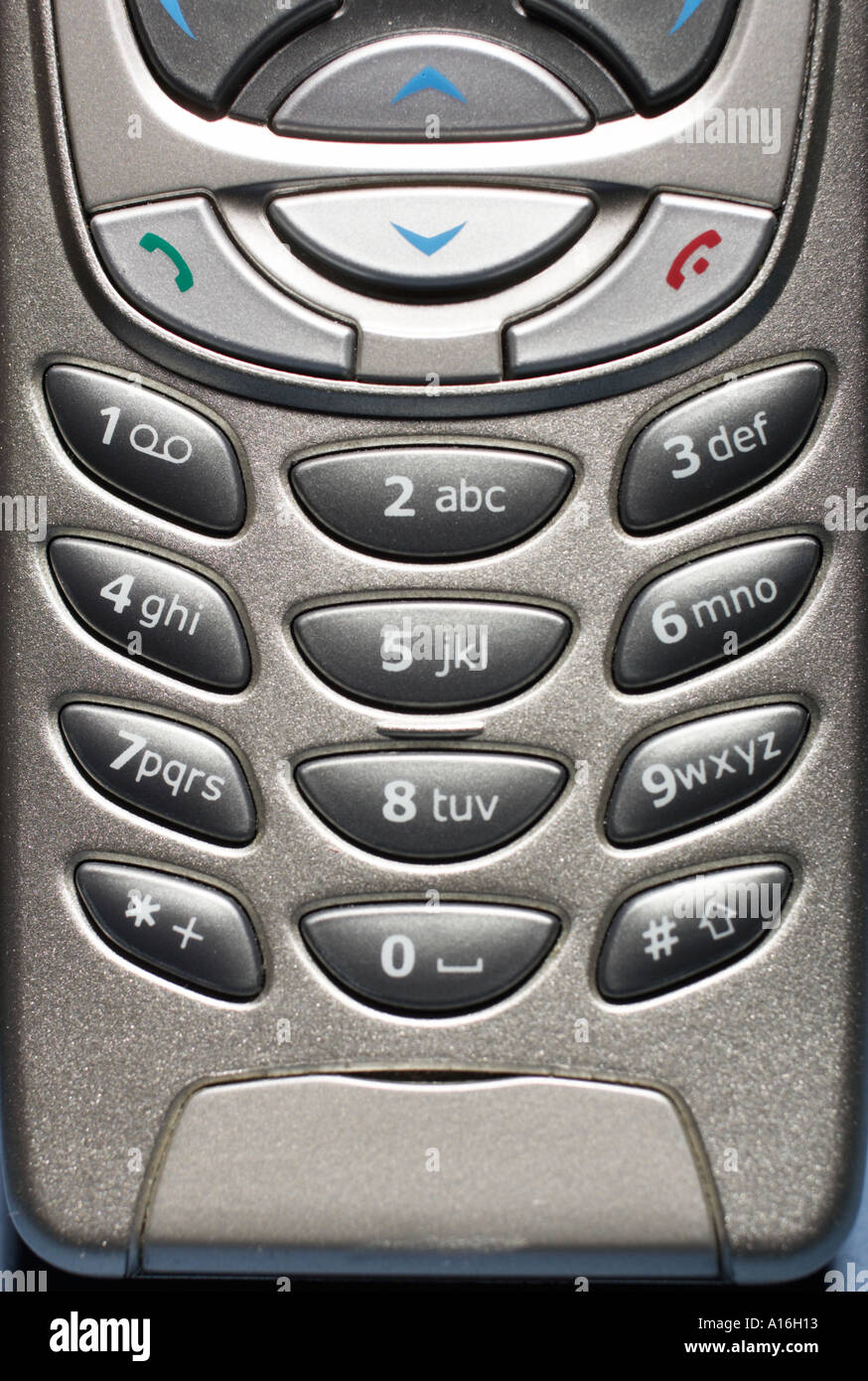 Close up of old mobile phone keypad Stock Photo