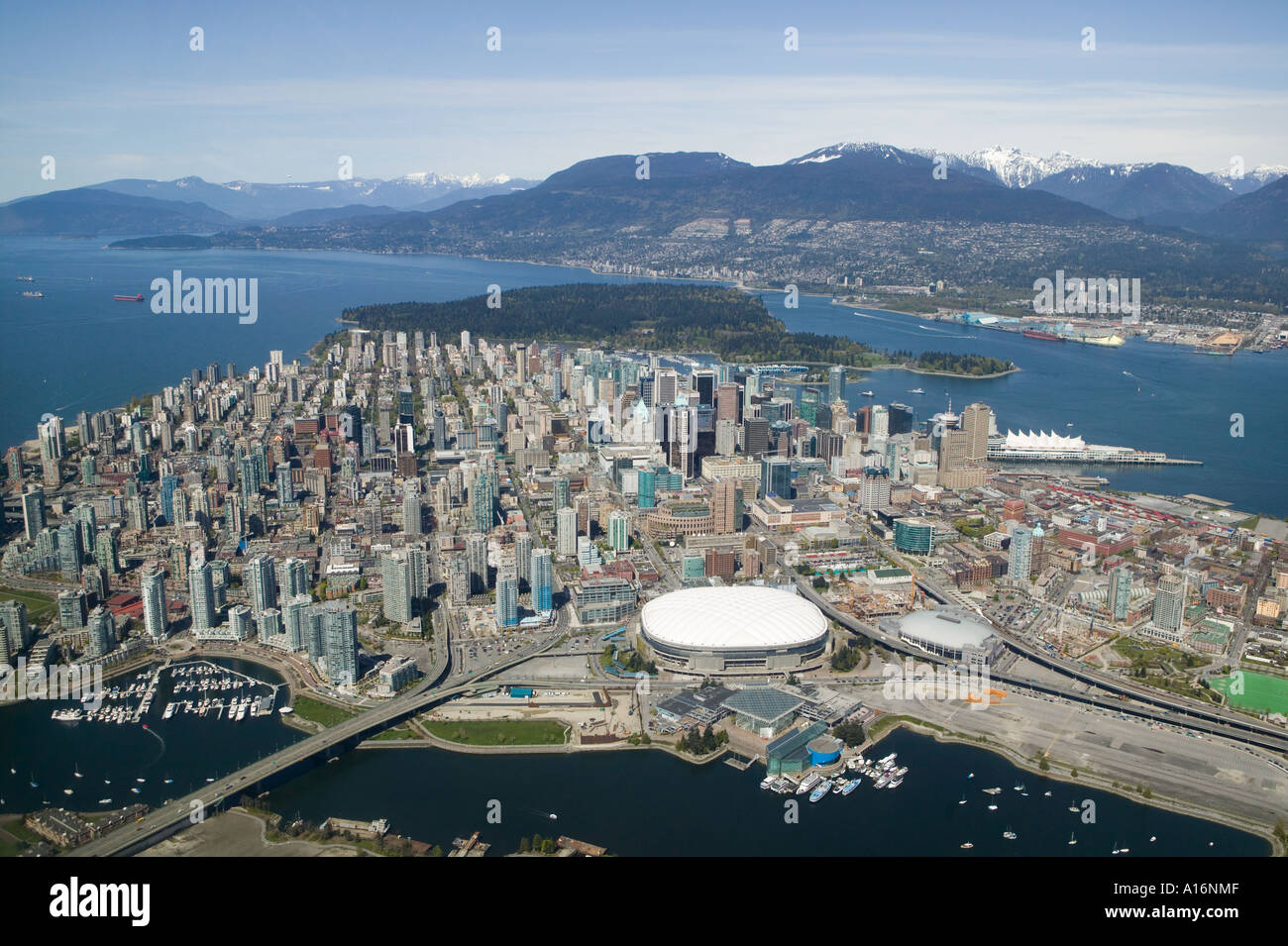 Aerial of downtown Vancouver British Columbia Canada Stock Photo - Alamy