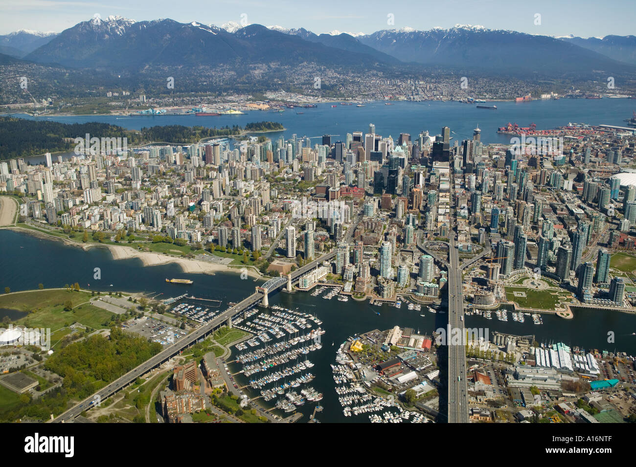 Aerial of downtown Vancouver British Columbia Canada Stock Photo - Alamy