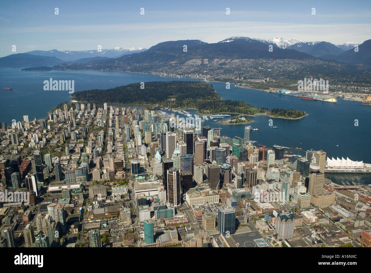 Aerial of downtown Vancouver British Columbia Canada Stock Photo - Alamy