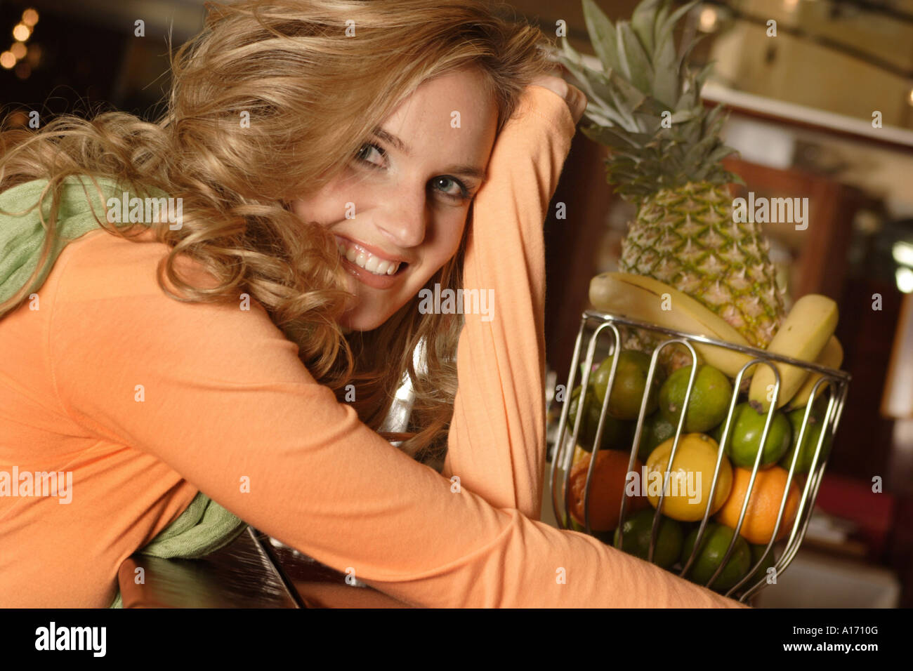 portrait of laughing woman Stock Photo