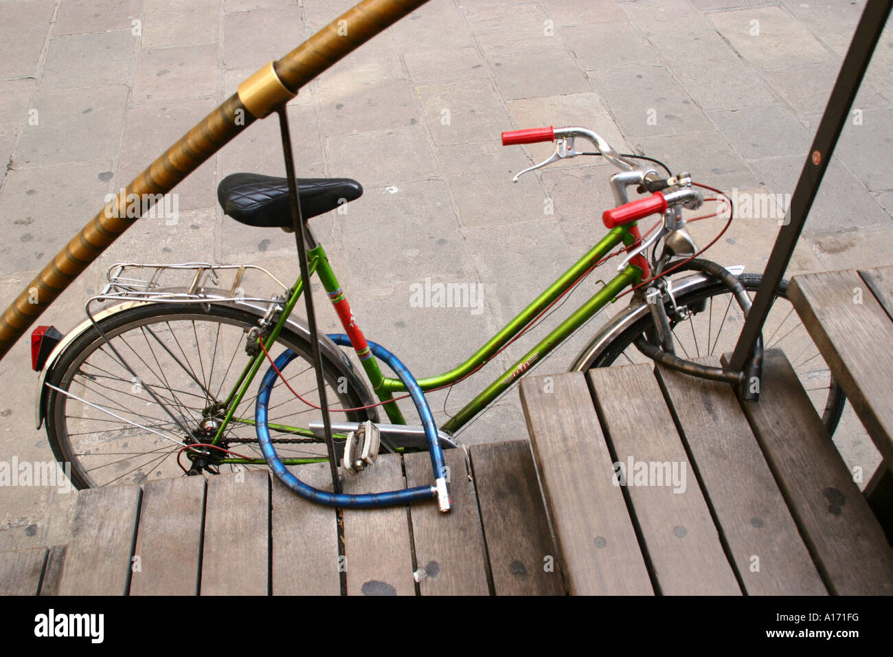 locked bicycle Stock Photo Alamy