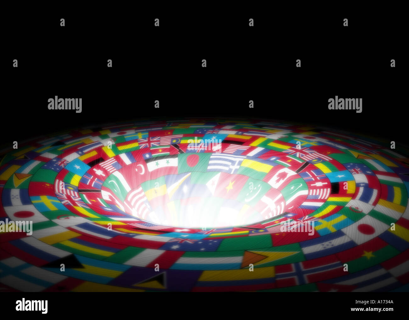 Flags going down the tube Stock Photo Alamy