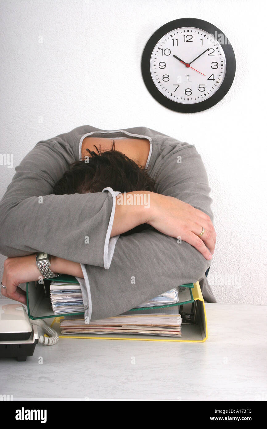 nap at the office Stock Photo Alamy