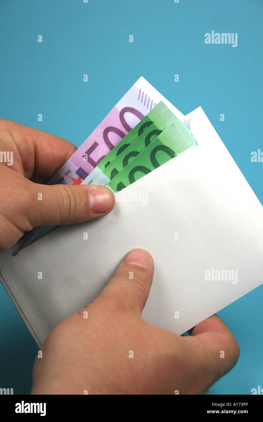 money in an envelope Stock Photo