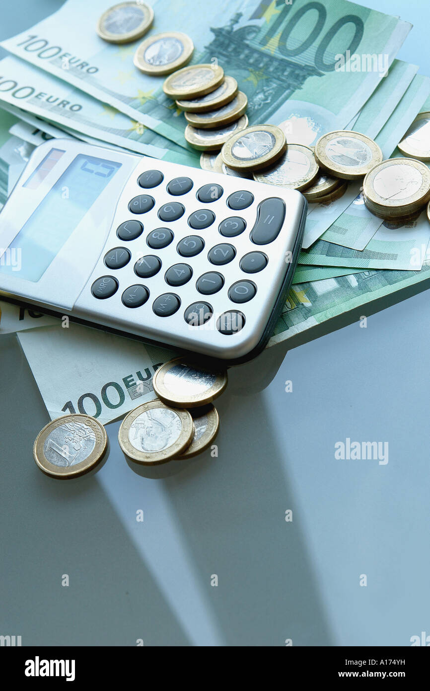 calculator and Euro Stock Photo Alamy