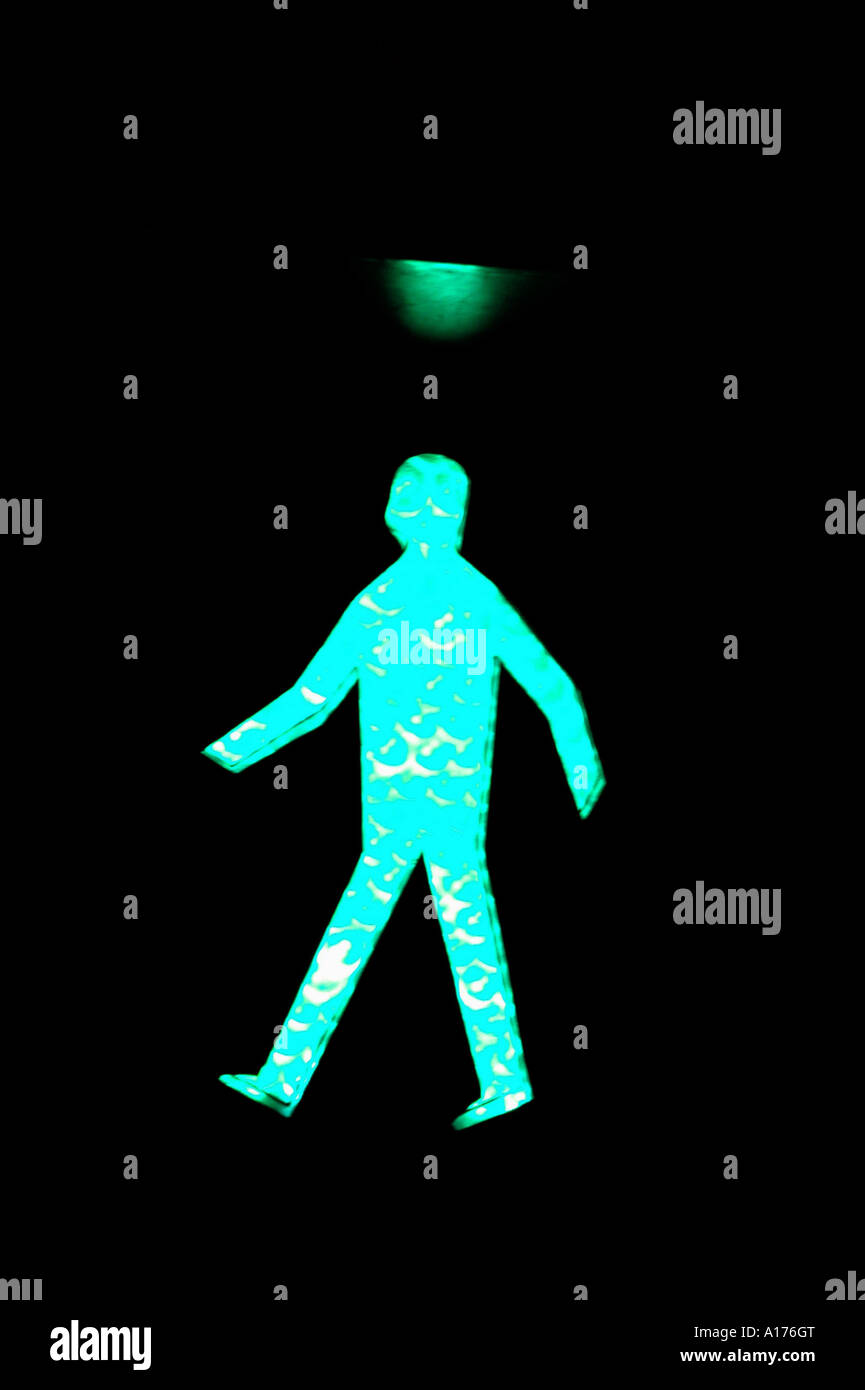 Green light on a pedestrian traffic light Stock Photo Alamy