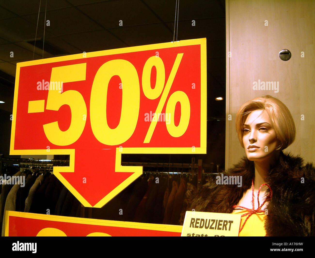 window dummy at closing out sale Stock Photo