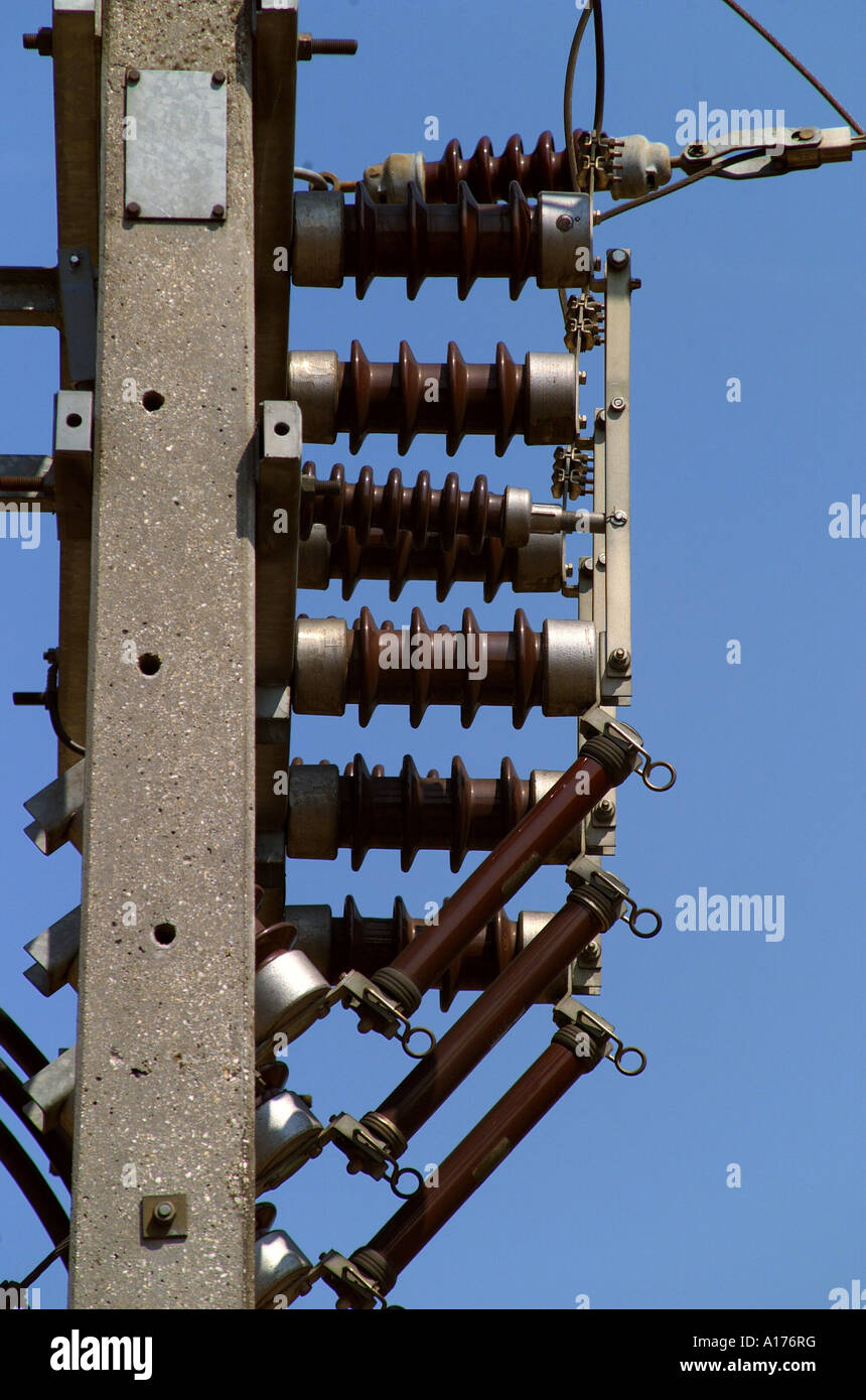 high voltage tower Stock Photo - Alamy