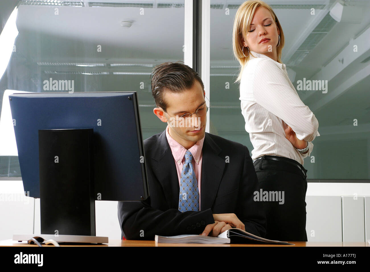 Boss and secretary in the office Stock Photo